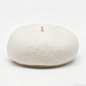 Casquette unisexe en toile polyester/coton blanche, style newsboy, chapeau de boulanger en mélange de laine avec visière incurvée, béret français pour l'hiver - Product Image 4