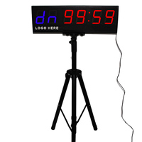Horloge de gym numérique extra-large à affichage numérique 6 chiffres, minuteur d'intervalle d'entraînement, fixation au sol/mur pour les marques d'équipements de fitness