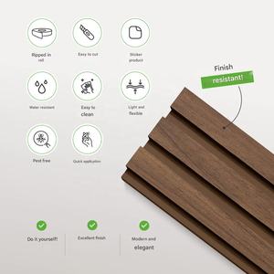 VividTiles Self Adhesive Laminated Slatted <strong>Panel</strong> Peel and <strong>Stick</strong> Foam <strong>Wall</strong> <strong>Panel</strong> <strong>Stick</strong> <strong>on</strong> DIY <strong>Wall</strong> Decoration - Product Image 3