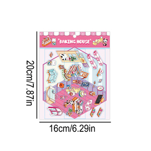 Lot de 3 autocollants décoratifs 3D personnalisables, motif chalet de conte de fées, pour carnet, scène miniature tridimensionnelle - Product Image 2