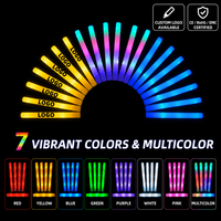 Bâton lumineux LED en mousse personnalisé avec logo, multicolore, pour concerts, mariages, fêtes, vente en gros, fournisseur d'usine, OEM, ODM