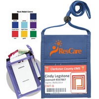 Portefeuille de cou en nylon personnalisé, support de téléphone, pochette de voyage multifonction pour exposition