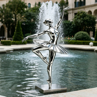 Sculpture 3D en acier inoxydable 304 résistant aux intempéries, art métallique moderne, statue pour la décoration d'un espace de villa de luxe