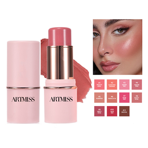 Stick de blush crème multi-usages vegan, logo personnalisé, nouvelle vente en gros, fini dewy, contour, blush stick monocolore, maquillage - Product Image 1