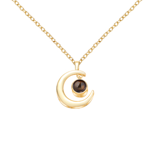 Collares con Proyección <span class=keywords><strong>de</strong></span> Fotos Personalizados 2026. Colgante <span class=keywords><strong>de</strong></span> Acero Inoxidable con la Frase 'Te Amo' en 100 Idiomas y Diseño <span class=keywords><strong>de</strong></span> Luna para Mujer, Regalo Personalizado - Product Image 6