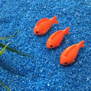 Ornements de poissons miniatures en résine pour décorations d'aquarium, 6 pièces, Koi orange avec feuille de lys et figurine de grenouille - Product Image 2