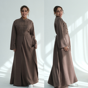 Conjunto <span class=keywords><strong>de</strong></span> 2 Piezas <span class=keywords><strong>de</strong></span> Abaya Islámica para <span class=keywords><strong>Mujer</strong></span> 2026 - Abaya Delgada con Abertura Frontal y Vestido Interior Antiarrugas, Imprescindible para Eid, Ramadán y Atuendos Musulmanes - Product Image 4