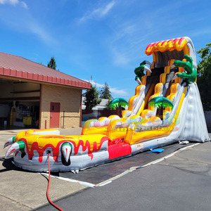 Outdoor party jumpers tobogan acuatico hinchable 20ft inflatable T-rex water <b>slide</b> with <b>pool</b> for kids - Product Image 1