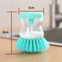 Brosse à vaisselle avec distributeur de savon, brosse de nettoyage de cuisine à pression pour casseroles, poêles et éviers, réservoir rechargeable