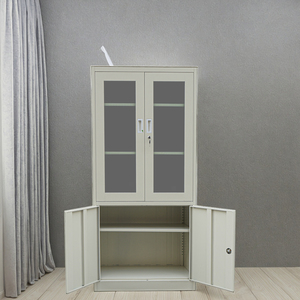 Armoire de rangement métallique au design moderne avec porte vitrée mobile pour bureau, atelier, entrepôt, chambre, salle de sport, hôtel, cuisine - Product Image 4