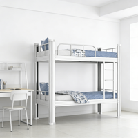 Lit superposé personnalisable pour dortoir étudiant, moderne, en acier blanc, double, robuste, pour école/auberge/employé, hôtel, hôpital