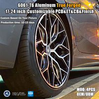Jantes forgées Viaol 20x10 20x11 5x112 5x120 Noir brillant usiné, jantes géométriques compatibles avec BMW M3 M4 Audi RS Mercedes AMG