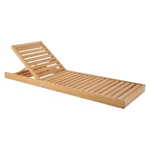 Chaise longue plate en teck pour extérieur, patio, piscine, plage, <span class=keywords><strong>jardin</strong></span> - Product Image 4