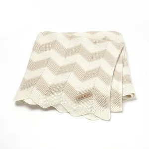 All'ingrosso Mimixiong 100% cotone a righe coperta per bambini morbido traspirante lavorato a maglia fasce per neonati