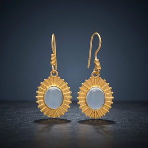 Boucles d'oreilles à clous pour enfants en acier inoxydable et turquoise, faites à la main, style ethnique bohème - Product Image 3
