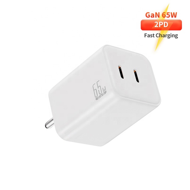GaN Quick Travel Wall Charger Dual Usb c 65Watt PPS Fast Charge PD 65w Gan Charger for Type-C Laptop iphone ipad Macbook