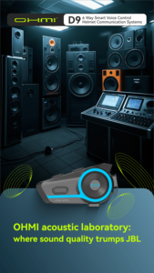 Ohmi D9 4-6 nhóm không dây thông minh Tai nghe âm nhạc chia sẻ BT không thấm nước cho <span class=keywords><strong>Bluetooth</strong></span> Mũ bảo hiểm intercom Tai nghe Long Range - Product Image 4