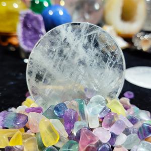 Cristal de Cuarzo Transparente Natural en Rodaja Redonda Pulida, Adorno para Sala de Estar, Escritorio, Decoración del Hogar, Regalo Artesanal, Recuerdo - Product Image 3