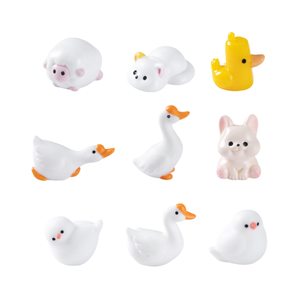 Bureau petits ornements dessin animé salon jardin décoration résine animal artisanat 3D mignon canard oie enfants figurines à collectionner - Product Image 1