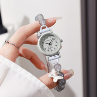 FENYI Vente en gros Montre à quartz pour femme, design unique, bracelet perlé papillon, style sport décontracté, cadeau