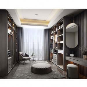 Ensemble de meubles de garde-robe sur mesure de style italien, pour la maison, l'hôtel, la chambre à coucher, porte en verre, garde-robe en bois, dressing - Product Image 3