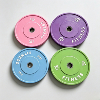Ensemble de plaques de poids en fonte couleur macaron, plaques d'haltères revêtues de caoutchouc 5-25 kg pour la musculation à domicile et l'haltérophilie