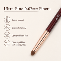 Pinceau de maquillage de qualité supérieure avec manche en bois, virole en aluminium épaissie et fibres de haute qualité de 0,07 mm