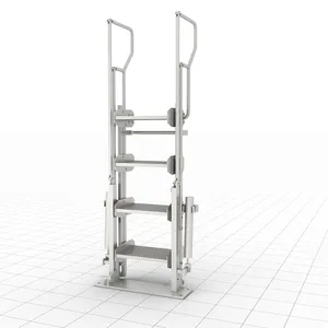 Оцинкованная ступенчатая лестница с пружинным цилиндром, система балансировки поручней, ступенчатая безопасная клетка для нефтехимической промышленности