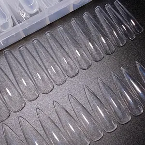 Pontas de unhas quadradas stiletto para unhas, caixa de proteção completa xxl para unhas postiças, 240 peças - Product Image 1
