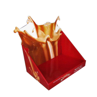 Boîte de présentation de comptoir en carton ondulé pliable et détachable POQ, présentoir moderne et écologique avec montage facile