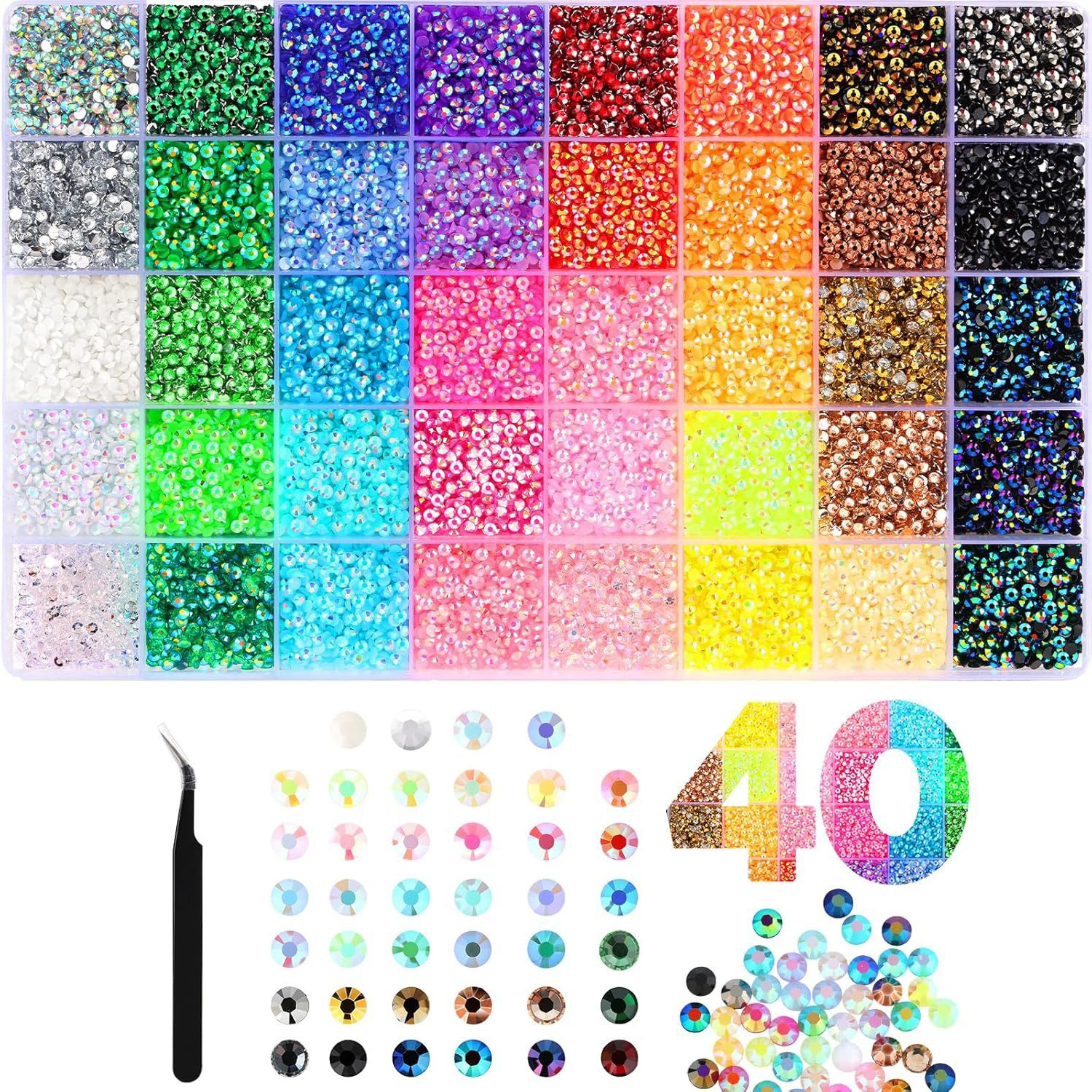 Ensemble de strass pour ongles à 40 grilles (32 000 pièces)