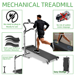 Cinta <span class=keywords><strong>de</strong></span> correr mecánica plegable Manual, equipo deportivo, gran oferta - Product Image 3