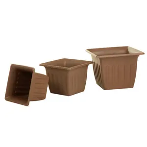 S size Classical European style square clay flowerpot plastic square pots outdoor