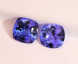 Tanzanite พลอย tanzanite ธรรมชาติตัดเหลี่ยมเพชรพลอยจาก Tanzania Gemstone Cushion ขนาด7x7x4.3มม. ขัดอย่างดี - Product Image 4