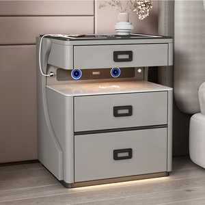 Chất lượng cao hiện đại sang trọng thông minh Bàn Cạnh Giường ngủ với đèn LED không dây sạc an toàn Bluetooth Loa phòng ngủ đồ nội thất bằng gỗ - Product Image 5