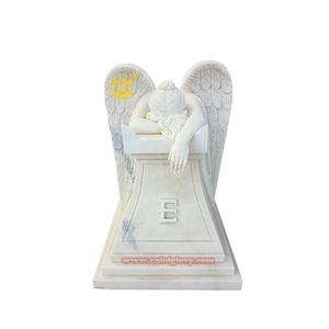 Pierres tombales et monuments de cimetière de granit de pierre naturelle élégante de pierre tombale d'ange ailé moderne - Product Image 1