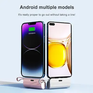 Mini carregador de celular usb 5000mah, portátil, fones de ouvido, carregador, bateria de energia