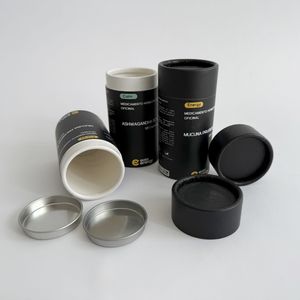 100% Biodegradable Wholesale Paper Tube for Bottle with Eva Cylinder Paper Package Perfume Container with <b>Gap</b> Matte Black Box - Product Image 3