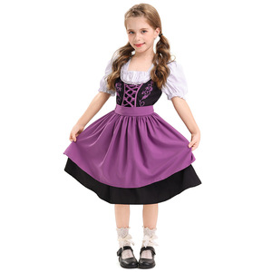 Yi Xiaoyi <b>Childrens</b> Oktoberfest Dirndl Dress Purple Black Girls Costume Spring 2025 Stage Performance Set - Product Image 5