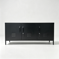Armoire de rangement métallique à 3 portes avec serrure, casier de rangement en acier, armoire industrielle, mobilier de bureau pour entrepôt