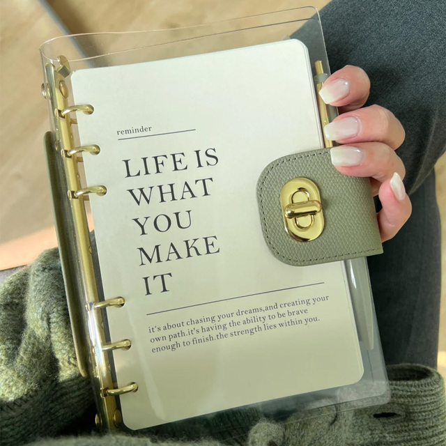 Women Girl A6  Ring Binder Softcover Notebook Cute Korean Stationery Planner Diary Journal Promotional Wholesale for Student