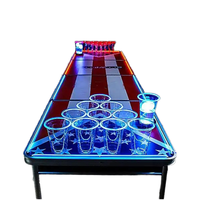 Table de beer pong pliable en aluminium durable de 8 pieds avec éclairage LED, mobilier de fête en plein air