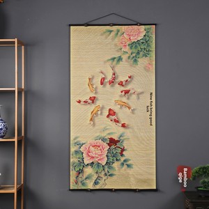 <span class=keywords><strong>Arte</strong></span> de Pared de Bambú y Seda de Doble Cara, Pintura Tradicional China en Pergamino, Loto, <span class=keywords><strong>Arte</strong></span> Colgante de 30x120cm, Estilo Retro para Hogar, Oficina, Zen - Product Image 2