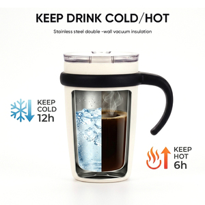 Promotion : Tasse à café isotherme 250 ml en acier inoxydable, écologique, nouveau design, anti-fuite, avec poignée et base antidérapante en silicone - Product Image 5
