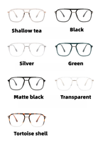 Monture optique unisexe TR90, verres PC anti-lumière bleue, logo personnalisé, lunettes de prescription carrées rétro à double pont