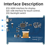 7 Inch IPS LCD Capacitive Touch Screen 800X480 Resolution for Raspberry Pi 3 4 5