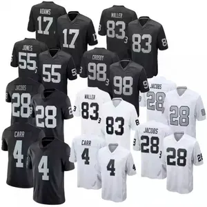 New Season US America Game Limited Camisolas de Futebol #4 Derek Carr #17 Adams #28 Jacobs #55 Jones #98 Maxx Crosby