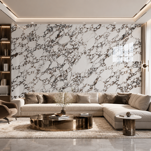 Losa de piedra sinterizada con aspecto de mármol Calacatta Viola violeta, baldosa de porcelana con aspecto de mármol pulido, 1600 x 3200 x 12 mm - Product Image 6