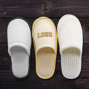 Pantuflas Desechables para Hotel, Pantuflas de Spa Blancas Cómodas para Huéspedes con Logotipo Personalizado al por Mayor, Bajo MOQ, Unisex - Product Image 3