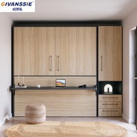 Lit Murphy modulaire multifonctionnel moderne avec rangement pour petits appartements - Conception pliable pour gagner de la place
